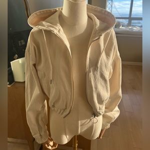 Oak + Fort cream color cropped jacket